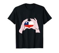 Chile Bandera Amor Mano Corazón Raíces Chilenas Orgullo Chileno Camiseta