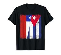 Chile Cuba Media Bandera Patrimonio Cubano Chileno Camiseta