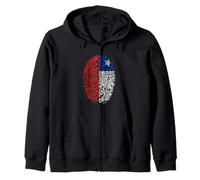 Chile Flag Fingerprint Artwork National Identity and Pride Sudadera con Capucha
