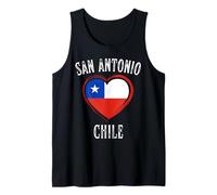 Chile Flag Heart San Antonio City Camiseta sin Mangas