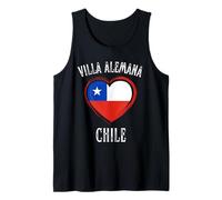 Chile Flag Heart Villa Alemana City Camiseta sin Mangas