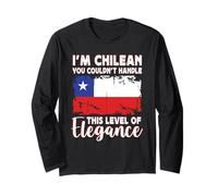 Chile Flag Proud Elegant Chilean Boyfriend Girlfriend Manga Larga