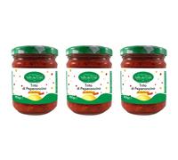 Chile Picante | Crema de Pimienta Italiana | Especialidad picante de Calabria | Condimento picante para pasta, pizza, bruschetta, pan, queso | 3 Tarros de 180gr cada uno