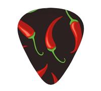 Chile rojo,12 púas de guitarra, 3 grosores diferentes para guitarra acústica, bajo y ukelele