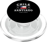 Chile Santiago Flag City Coordenadas establecidas 1818 PopSockets PopGrip para MagSafe