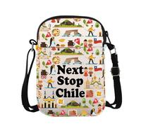 Chile Trip Gift Next Stop Chile Bolsa de cosméticos Chile Bolsa de viaje Chile Vacaciones Bolsa de maquillaje inspirado en viajeros, Chile Cb Reino Unido, Bolso cruzado