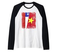 Chile Vietnam Media Bandera Chileno Vietnamita Historia Camiseta Manga Raglan