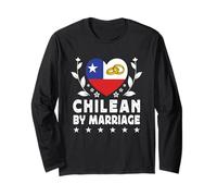 Chilean by Marriage Chilean Wife Husband Chile Flag Manga Larga