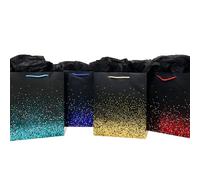 Chilfamy Bolsa de regalo grande de color negro y dorado, bolsas de papel de alta calidad de 13 pulgadas con asas, papeles de seda para hombres y mujeres, cumpleaños, bodas, clubes de negocios, eventos
