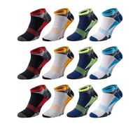 Chili Lifestyle COLOR AirGrip - Calcetines deportivos cortos para hombre y mujer, cintura suave, algodón, 12 pares, multicolor multicolor, 39-42/43-46, multicolor, 43-46