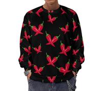 Chili Pepper Crossed - Sudadera de manga larga con cuello redondo para hombre, Estilo:, 5XL