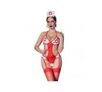 CHILIROSE - CR 4631 BODY ENFERMERA CROTCHLESS ROJO S/M
