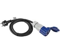 ChiliTec - Cable Adaptador CEE (1,5 m, Conector Macho a Toma de Tierra, protección IP44 contra Salpicaduras de Agua, 230 V/16 A, 3 Pines, para Camping, Barco, Autocaravana, Caravana