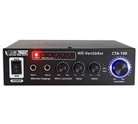 ChiliTec CTA-100 - Amplificador Hi-Fi Compacto (100 W, Entrada RCA, estéreo, Mini Amplificador de Alta fidelidad, para PC, Oficina, Juegos, Cocina), Color Negro