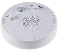ChiliTec Radio con detector de movimiento, sensor de 360°, encendido por movimiento, funcionamiento con batería, 3 pilas AA, montaje en pared y techo, color blanco