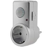 ChiliTec - Toma Intermedia con Sensor de Movimiento de 120 ° - Alcance 9 m - 230 V, 1200 W, LED - Tiempo de conmutación Ajustable de 10 Segundos a 15 min - para lámparas de Radio - Plata