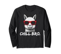 Chill Bro - Cool Llama with sunglasses gift idea gamer Manga Larga