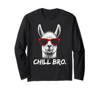 Chill Bro - Cool Llama with sunglasses gift idea gamer Manga Larga