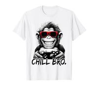Chill Bro - N Cool Monkey with Sunglasses Gaming Funny Gamer Camiseta