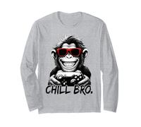 Chill Bro - N Cool Monkey with Sunglasses Gaming Funny Gamer Manga Larga