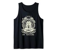 Chill by Nature Cottagecore Frog Meditation Vintage Badge Camiseta sin Mangas