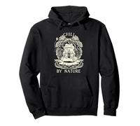 Chill by Nature Cottagecore Frog Meditation Vintage Badge Sudadera con Capucha