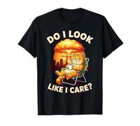 Chill Cat Do I Look Like I Care - Diseño Divertido para Amantes de los Gatos Camiseta