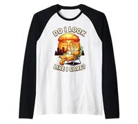 Chill Cat Do I Look Like I Care - Diseño Divertido para Amantes de los Gatos Camiseta Manga Raglan