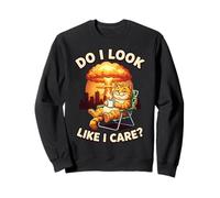 Chill Cat Do I Look Like I Care - Diseño Divertido para Amantes de los Gatos Sudadera