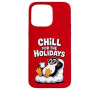 Chill For The Holidays Lindo Invierno Vacaciones Navidad pingüino Carcasa para iPhone 15 Pro MAX