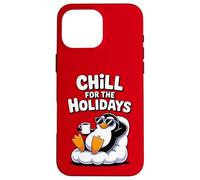 Chill For The Holidays Lindo Invierno Vacaciones Navidad pingüino Carcasa para iPhone 16 Pro MAX