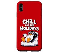 Chill For The Holidays Lindo Invierno Vacaciones Navidad pingüino Carcasa para iPhone XS MAX