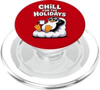 Chill For The Holidays Lindo Invierno Vacaciones Navidad pingüino PopSockets PopGrip para MagSafe