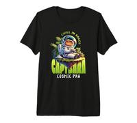 Chill In Space Capibara Cosmic Paw Camiseta Premium