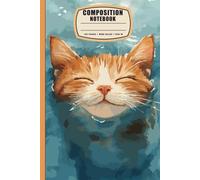 Chill Orange Tabby Cat Notebook, Wide Ruled Journal Notebook for Writing Journaling School Office College, Cute Relaxing Cat Gifts for Girls Teens Women Students and Teachers