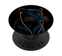 Chill Panther Gato Escuchar música Arte, Amor Gatos PopSockets PopGrip Adhesivo