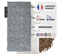 Chill&Rest - Bolsa de agua caliente para microondas desenfundable - Made in France - Bolsa de agua caliente para semillas - Volver - Migraña - Máscara térmica para los ojos - Mini bolsa de agua