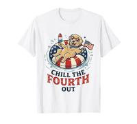 Chill The 4 Cuarto Perro Golden Dog Retriever 4 de Julio Perro Camiseta