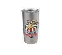 Chill The 4th Fourth Out Labrador Retriever 4 de julio Vaso térmico de acero inoxidable de doble pared