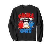 Chill The Fourth out America Patriotic 4 of July Penguins Sudadera