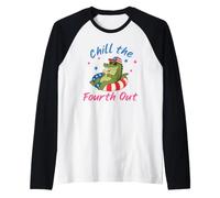 Chill The Fourth out - Flotador de Piscina de cocodrilo patriótico Camiseta Manga Raglan