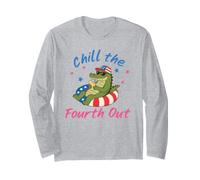 Chill The Fourth out - Flotador de Piscina de cocodrilo patriótico Manga Larga