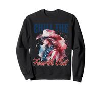 Chill The Fourth Out Funny Alien American 4th Of July Womens Sudadera