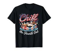 Chill The Fourth out Funny Basset Hound Dog USA 4th of July Camiseta