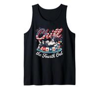 Chill The Fourth out Funny Border Collie Dog USA 4th of July Camiseta sin Mangas