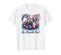 Chill The Fourth out Funny Boston Terrier Dog 4th of July Camiseta