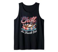 Chill The Fourth out Funny Boxer Dog Lover USA 4th of July Camiseta sin Mangas