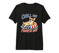 Chill The Fourth out Funny Corgi Dog Lover 4 de Julio EE. UU Camiseta Premium