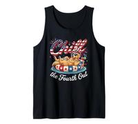 Chill The Fourth out Funny Golden Retriever Dog 4th of July Camiseta sin Mangas