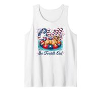 Chill The Fourth out Funny Golden Retriever Dog 4th of July Camiseta sin Mangas